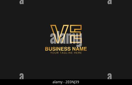 VE V E initial logo | initial  based abstract modern minimal creative logo, vector template image. luxury logotype logo. Typography  initials logo. Stock Vector