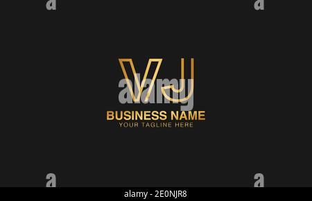 VJ V J initial logo | initial  based abstract modern minimal creative logo, vector template image. luxury logotype logo. Typography  initials logo. Stock Vector
