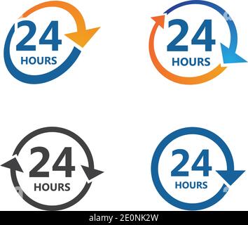 24hr logo and symbol vector design Stock Vector