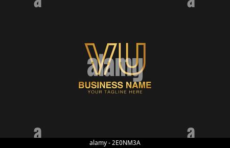 VU V U initial logo | initial  based abstract modern minimal creative logo, vector template image. luxury logotype logo. Typography  initials logo. Stock Vector