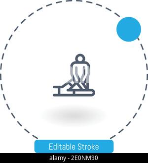 physical therapy vector icon editable stroke outline icons for web and mobile Stock Vector