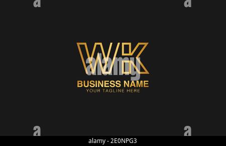 WK W K initial logo | initial  based abstract modern minimal creative logo, vector template image. luxury logotype logo. Typography  initials logo. Stock Vector