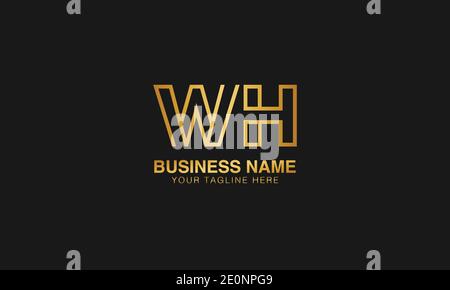 WH W H initial logo | initial  based abstract modern minimal creative logo, vector template image. luxury logotype logo. Typography  initials logo. Stock Vector