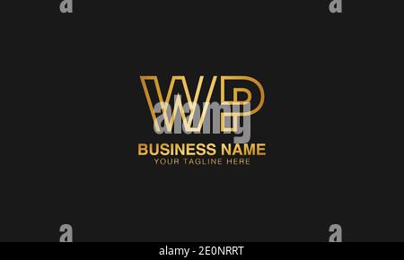 WP W  P initial logo | initial  based abstract modern minimal creative logo, vector template image. luxury logotype logo. Typography  initials logo. Stock Vector