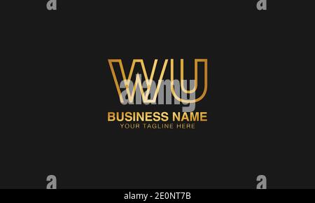 WU W U initial logo | initial  based abstract modern minimal creative logo, vector template image. luxury logotype logo. Typography  initials logo. Stock Vector