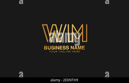 WM W M initial logo | initial  based abstract modern minimal creative logo, vector template image. luxury logotype logo. Typography  initials logo. Stock Vector