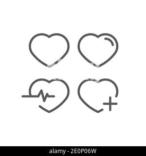 Heart icon, color, line, outline vector sign, linear style pictogram isolated on white. Symbol, logo illustration Stock Vector