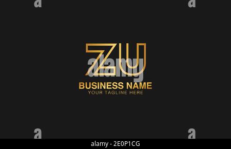 ZU Z U initial logo | initial  based abstract modern minimal creative logo, vector template image. luxury logotype logo. Typography  initials logo. Stock Vector