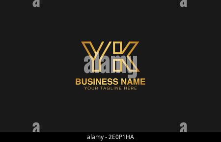 YK Y  K initial logo | initial  based abstract modern minimal creative logo, vector template image. luxury logotype logo. Typography  initials logo. Stock Vector