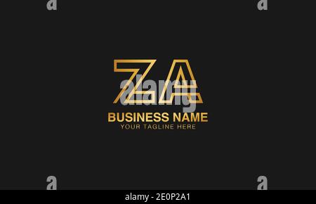 ZA Z A initial logo | initial  based abstract modern minimal creative logo, vector template image. luxury logotype logo. Typography  initials logo. Stock Vector