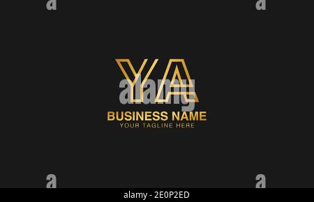 YA Y A initial logo | initial  based abstract modern minimal creative logo, vector template image. luxury logotype logo. Typography  initials logo. Stock Vector