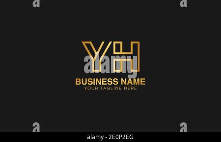 YH Y H initial logo | initial  based abstract modern minimal creative logo, vector template image. luxury logotype logo. Typography  initials logo. Stock Vector