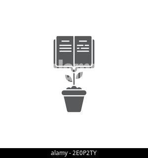 Grow book icon, color, line, outline vector sign, linear style pictogram isolated on white. Symbol, logo illustration Stock Vector