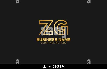 ZG Z G initial logo | initial  based abstract modern minimal creative logo, vector template image. luxury logotype logo. Typography  initials logo. Stock Vector