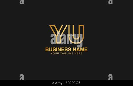 YU Y U initial logo | initial  based abstract modern minimal creative logo, vector template image. luxury logotype logo. Typography  initials logo. Stock Vector