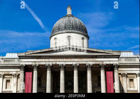 London, UK, August 26, 2008 : The National Gallery art gallery in Trafalgar Square which is a popular travel destination tourist attraction landmark s Stock Photo