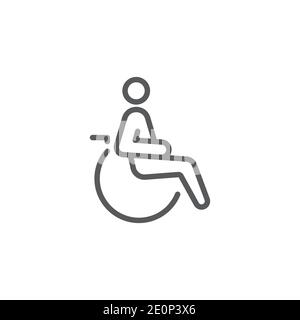 Handicapped patient icon, color, line, outline vector sign, linear style pictogram isolated on white. Symbol, logo illustration Stock Vector