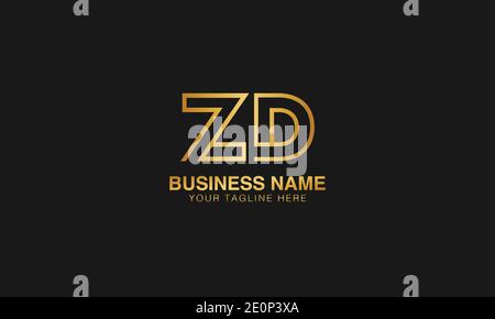 ZD Z D initial logo | initial  based abstract modern minimal creative logo, vector template image. luxury logotype logo. Typography  initials logo. Stock Vector
