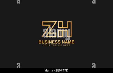 ZH Z H initial logo | initial  based abstract modern minimal creative logo, vector template image. luxury logotype logo. Typography  initials logo. Stock Vector