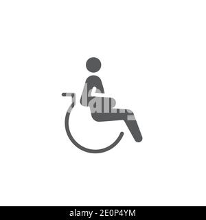 Handicapped patient icon, color, line, outline vector sign, linear style pictogram isolated on white. Symbol, logo illustration Stock Vector
