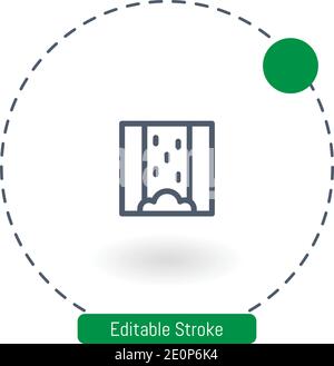 waterfall vector icon editable stroke outline icons for web and mobile Stock Vector