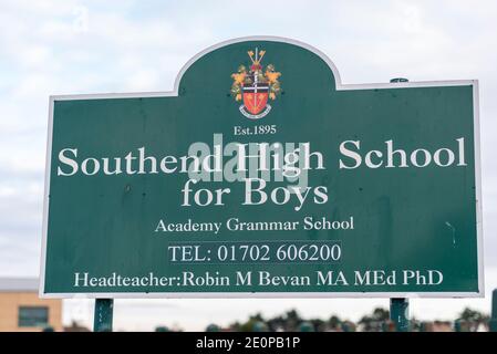 Southend on Sea, Essex, UK. 2nd Jan, 2021. The East Anglian Air Ambulance landed in the grounds of the Southend High School for Boys school to carry out a patient transfer to nearby Southend University Hospital Stock Photo