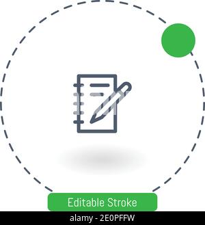 writing vector icon editable stroke outline icons for web and mobile Stock Vector