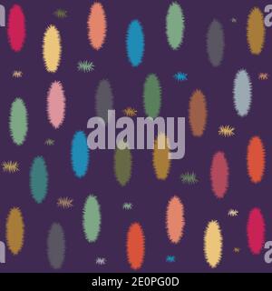 Roughen vector round repeat seamless pattern. Perfect design for fabric, background, textile, packaging, wallpaper, home decor, clothes Stock Vector