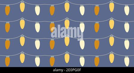 Holiday lights vector repeat seamless pattern Stock Vector