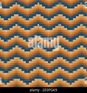 Pixelated Colorful Chevron Seamless Pattern Stock Vector