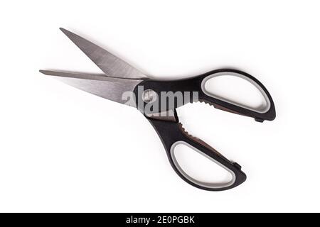 Black poultry kitchen shears isolated on white background Stock Photo