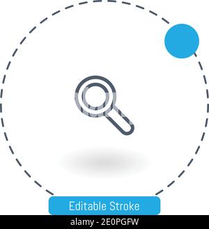 zoom vector icon editable stroke outline icons for web and mobile Stock Vector