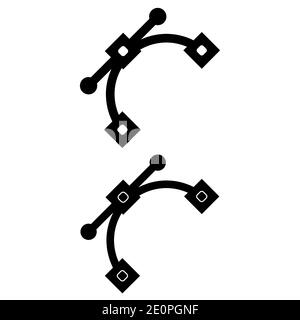 Arc curve tool icon vector logo, black and white version Stock Vector
