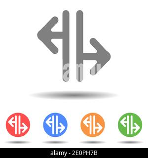 Arrows pointing outside icon vector logo with isolated background Stock Vector