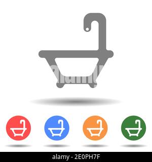 Bathtub icon vector logo with a isolated background Stock Vector