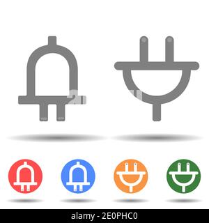 Plug up and down icon vector logo isolated on background Stock Vector
