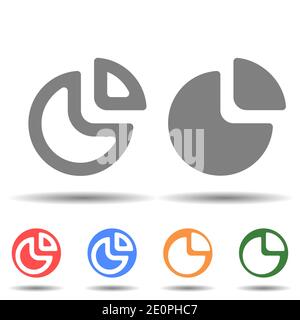 Filled and empty round chart icon vector logo isolated on background Stock Vector