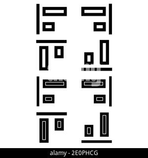 Alignment icon vector logo, black and white version Stock Vector