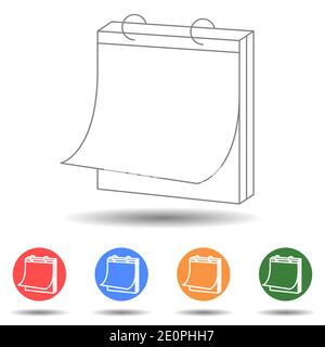Empty calendar page vector icon with isolated background Stock Vector