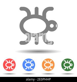 Circle bug icon vector logo isolated on background Stock Vector