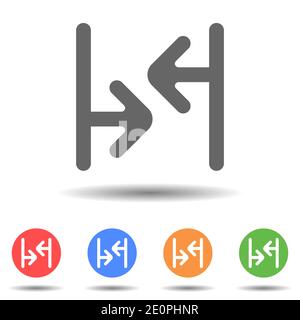 Arrow inside icon vector logo with isolated background Stock Vector