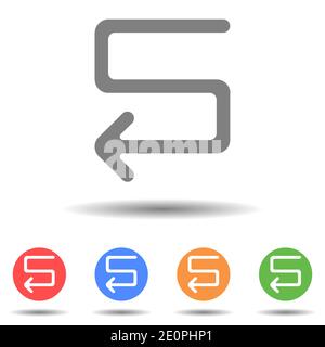 Arrow left icon vector logo with isolated background Stock Vector