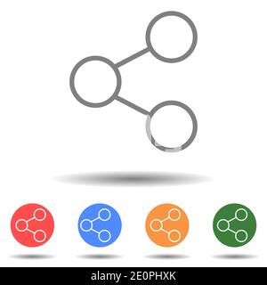Connected dots icon vector logo isolated on background Stock Vector