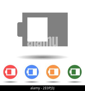Half battery icon vector logo with a isolated background Stock Vector