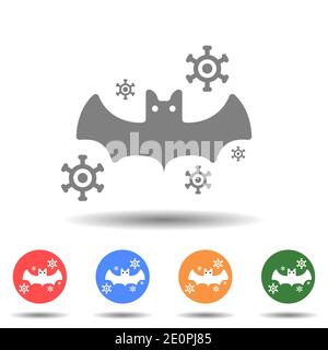 Bat virus icon vector logo isolated on background Stock Vector