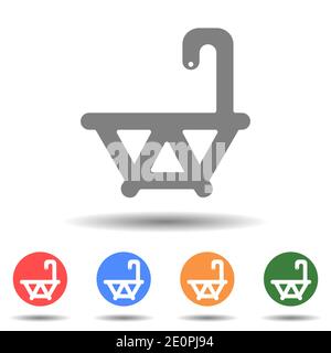 Bathtub icon vector logo with a isolated background Stock Vector
