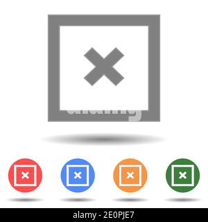 Rectangle close sign icon vector logo isolated on background Stock Vector