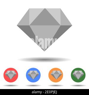 3D diamond icon vector logo isolated on background Stock Vector