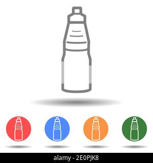 Linear water bottle icon vector logo isolated on background Stock Vector