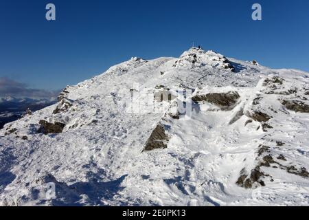Ben Ledi, near Callander seen with the winter snow during January 2021 Stock Photo